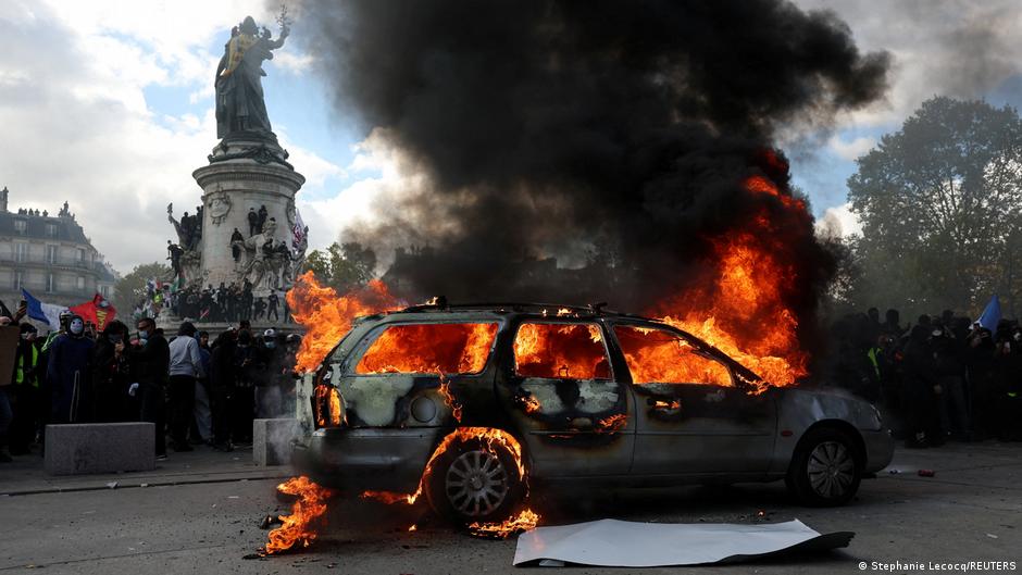 Jornada de protestas en Francia deja saldo récord de 855 detenidos en París